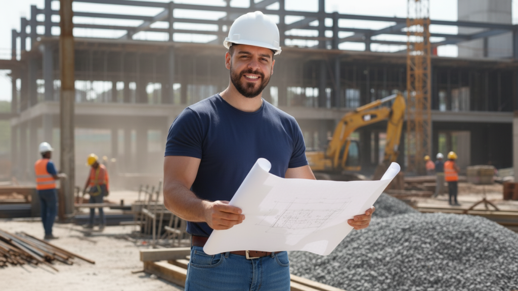 Arquiteto recém-formado trabalhando