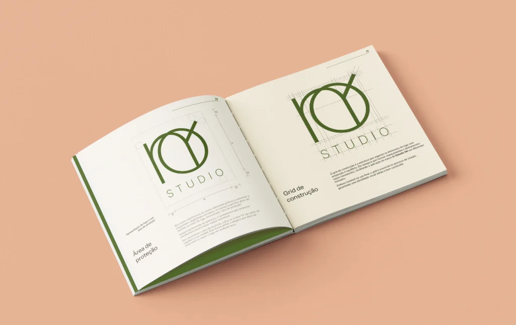 mockup do manual de marca do estúdio nó